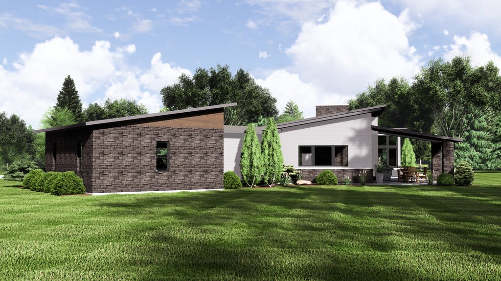 Exterior - Other Elevation 1 for Modern House Plan #1064-93 - 2 bed, 2.5 bath