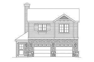 Exterior - Front Elevation 3 for Country House Plan #22-611 - 1 bed, 1 bath