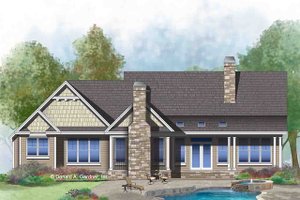Exterior - Rear Elevation for Craftsman House Plan #929-1043 - 3 bed, 2 bath