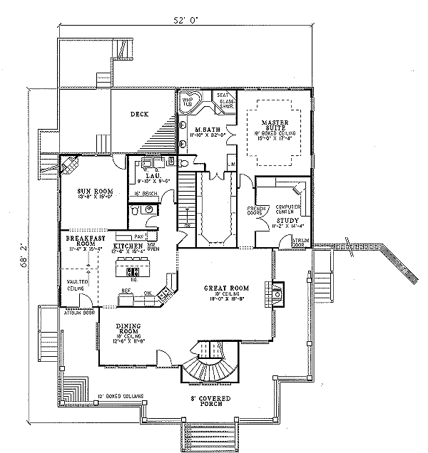 House Plan Design - Country Floor Plan - Main Floor Plan #17-242