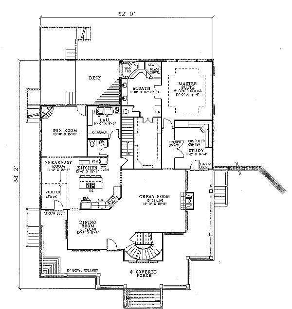Home Plan - Country Floor Plan - Main Floor Plan #17-242