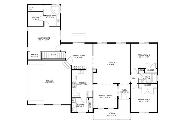 Ranch Floor Plan - Main Floor Plan #1060-258