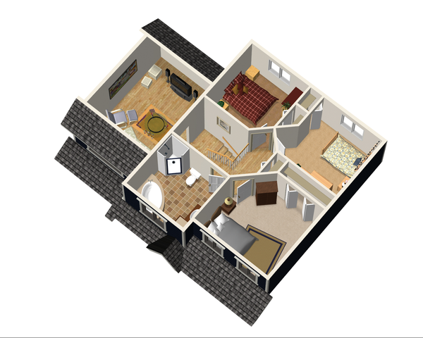 House Plan Design - Contemporary Floor Plan - Upper Floor Plan #25-4297