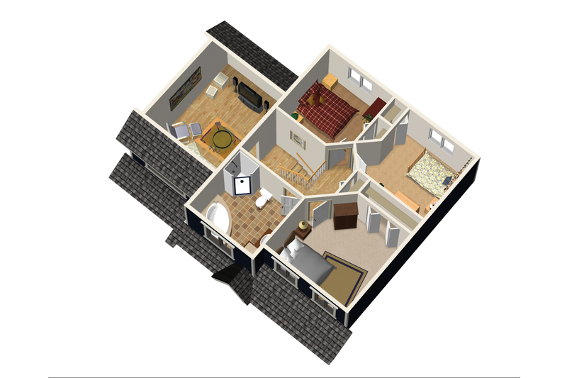Home Plan - Floor Plan - Upper Floor 1 for Contemporary House Plan #25-4297 - 3 bed, 1 bath