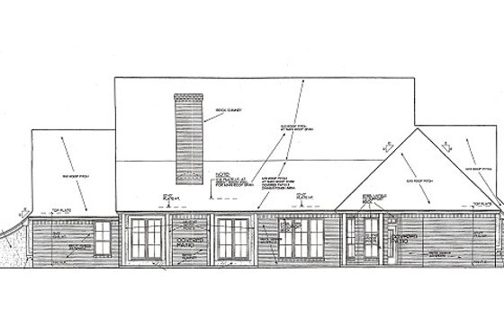 Exterior - Rear Elevation for European House Plan #310-959 - 3 bed, 3.5 bath