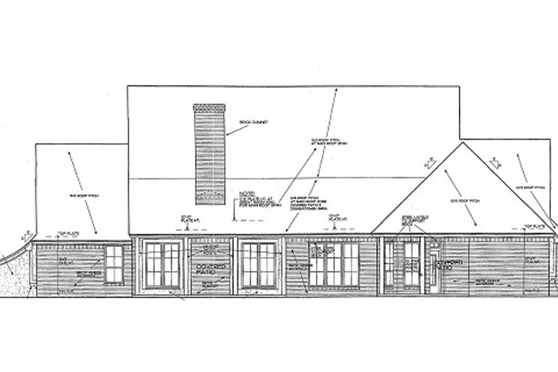 Home Plan - Exterior - Rear Elevation for European House Plan #310-959 - 3 bed, 3.5 bath