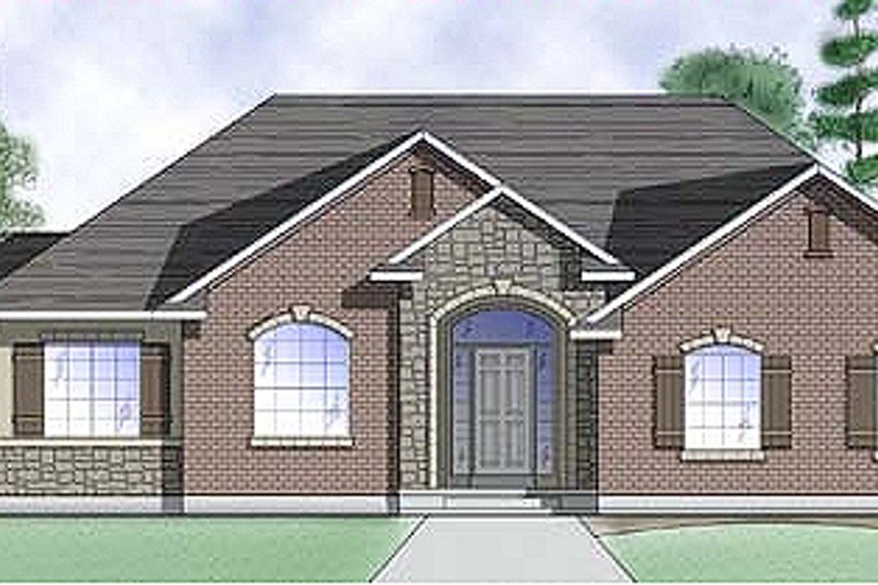 Architectural House Design - Traditional Exterior - Front Elevation Plan #5-110