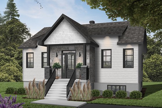 Exterior - Front Elevation 3 for Bungalow House Plan #23-2803 - 2 bed, 1 bath