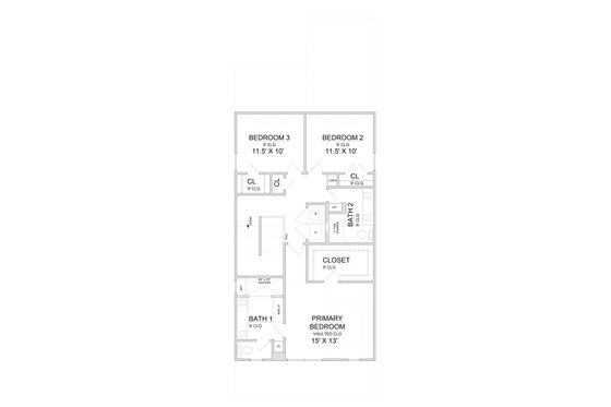 Floor Plan - Upper Floor for Bungalow House Plan #1098-16 - 3 bed, 2.5 bath