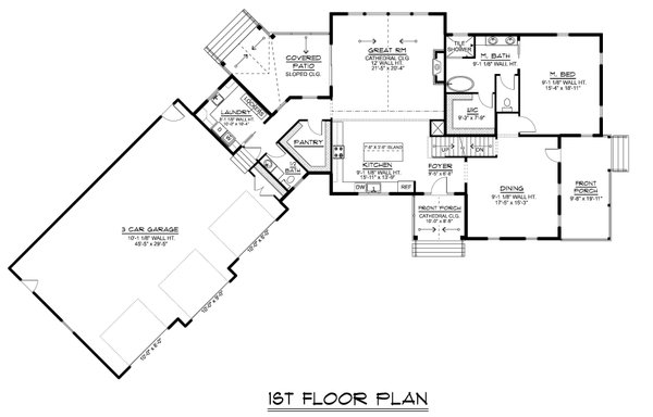 Architectural House Design - Floor Plan - Main Floor for Farmhouse House Plan #1064-471 - 4 bed, 2.5 bath