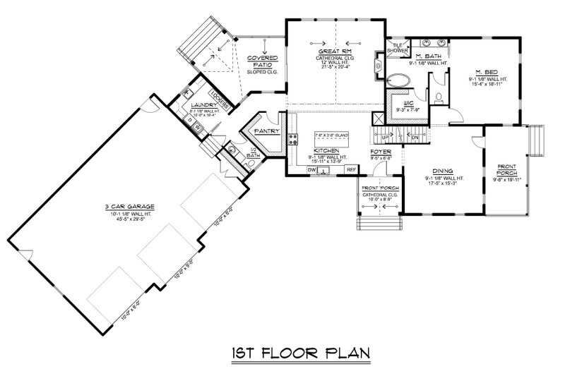 Architectural House Design - Floor Plan - Main Floor for Farmhouse House Plan #1064-471 - 4 bed, 2.5 bath
