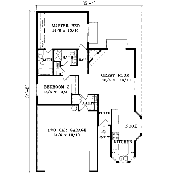 Ranch Floor Plan - Main Floor Plan #1-202