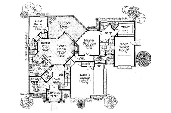 Floor Plan - Main Floor for European House Plan #310-698 - 4 bed, 3.5 bath