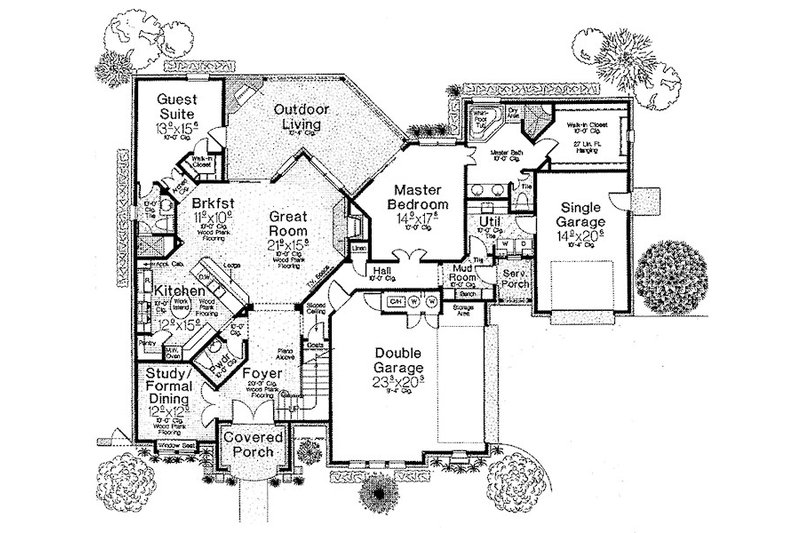 House Blueprint - Floor Plan - Main Floor for European House Plan #310-698 - 4 bed, 3.5 bath