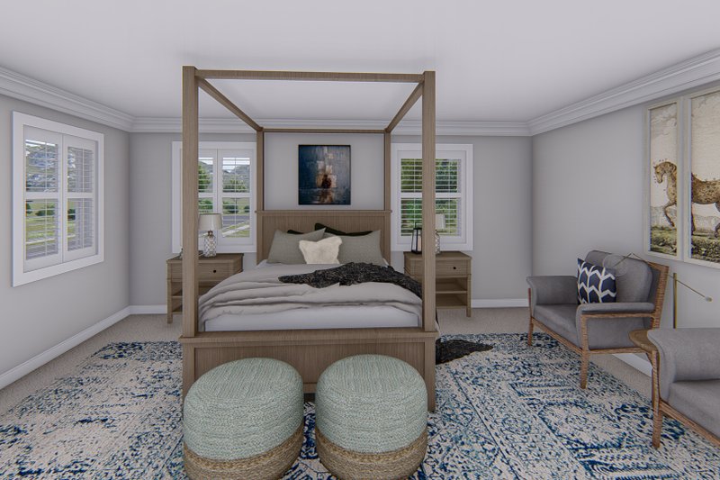 Architectural House Design - Interior - Master Bedroom for Traditional House Plan #1060-138 - 4 bed, 2.5 bath