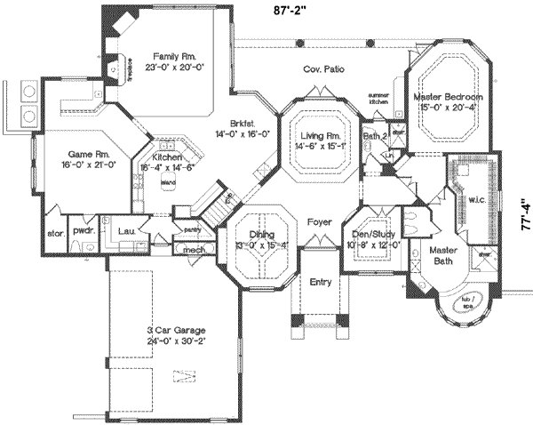 European Floor Plan - Main Floor Plan #135-118