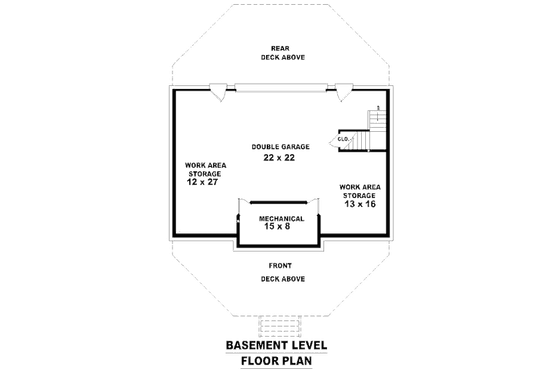 Floor Plan - Lower Floor for Country House Plan #81-13785 - 2 bed, 2 bath