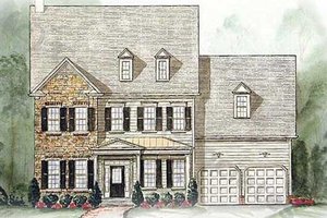 Colonial Exterior - Front Elevation Plan #54-153