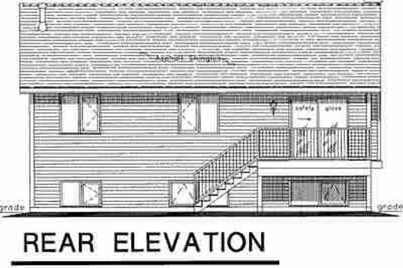 House Blueprint - Exterior - Rear Elevation for Contemporary House Plan #18-310 - 3 bed, 2 bath