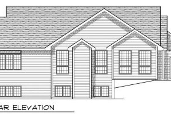 Exterior - Rear Elevation for Traditional House Plan #70-771 - 3 bed, 3 bath