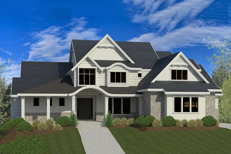 Architectural House Design - Craftsman Exterior - Front Elevation Plan #920-34
