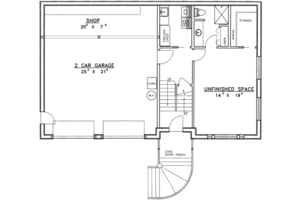 Floor Plan - Lower Floor for Traditional House Plan #117-205 - 3 bed, 3 bath