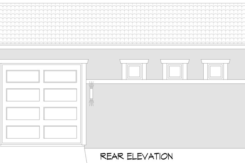 Dream House Plan - Exterior - Rear Elevation for Adobe / Southwestern House Plan #932-1221, 0 bath