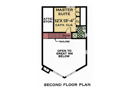 Floor Plan - Upper Floor for Cabin House Plan #3-240 - 3 bed, 2 bath