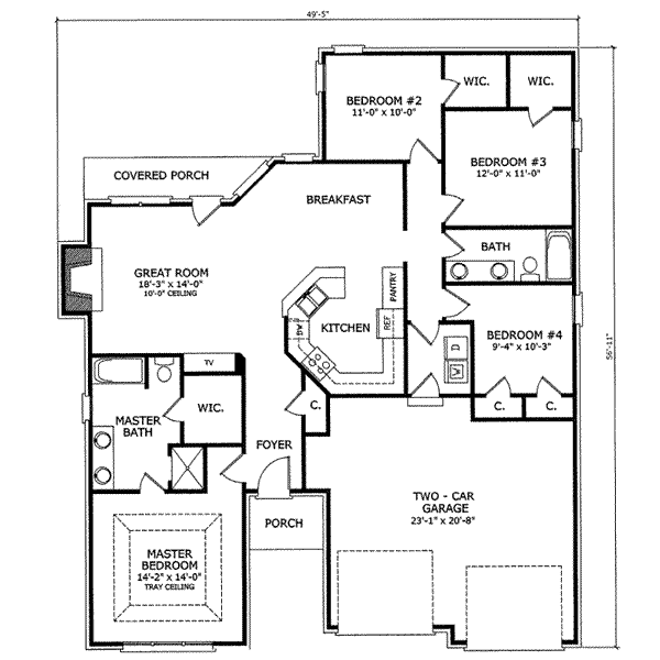 Traditional Floor Plan - Main Floor Plan #412-117