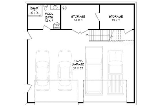 Floor Plan - Main Floor for Country House Plan #932-152, 1 bath