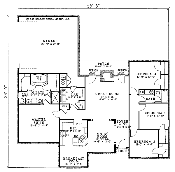 Dream House Plan - Traditional Floor Plan - Main Floor Plan #17-1034