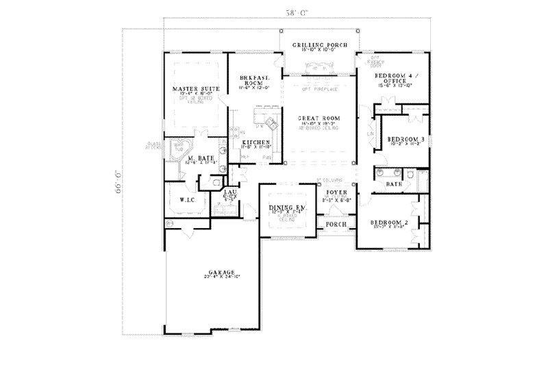 Dream House Plan - Floor Plan - Main Floor for Traditional House Plan #17-605 - 4 bed, 2 bath