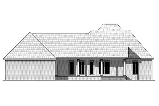 Exterior - Rear Elevation for Country House Plan #21-374 - 3 bed, 2 bath