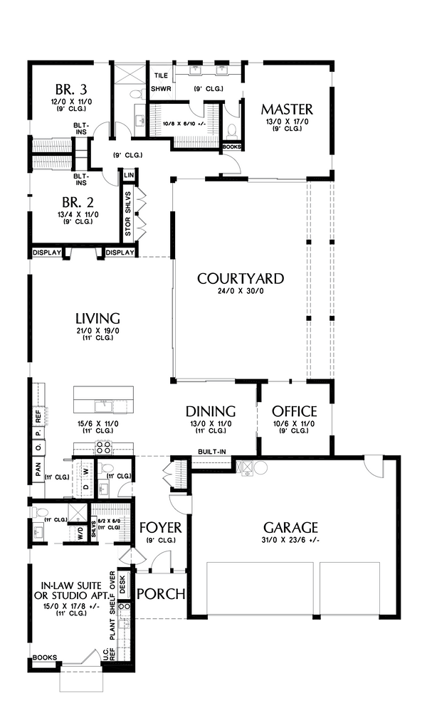 House Blueprint - Prairie Floor Plan - Main Floor Plan #48-1086