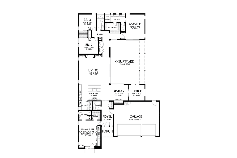 Dream House Plan - Floor Plan - Main Floor for Prairie House Plan #48-1086 - 4 bed, 3.5 bath