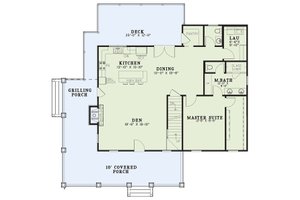 Floor Plan - Main Floor for Craftsman House Plan #17-3427 - 2 bed, 2.5 bath