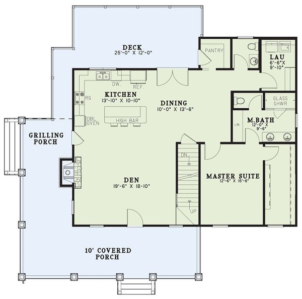 House Blueprint - Craftsman Floor Plan - Main Floor Plan #17-3427