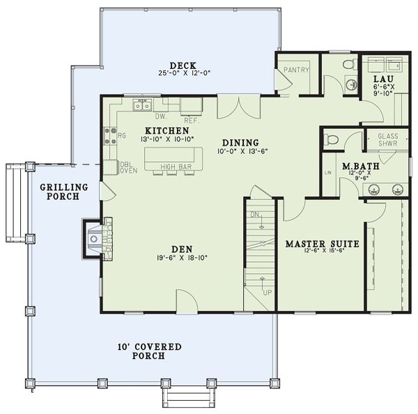 Home Plan - Craftsman Floor Plan - Main Floor Plan #17-3427
