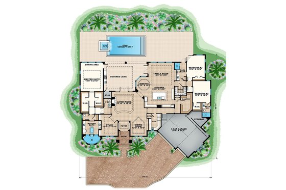 Floor Plan - Main Floor for Contemporary House Plan #27-563 - 3 bed, 3.5 bath