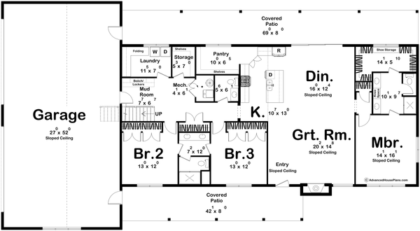 House Blueprint - Barndominium Floor Plan - Main Floor Plan #455-417