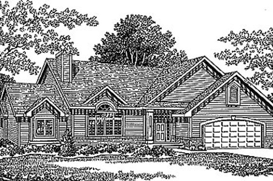 Exterior - Front Elevation for Traditional House Plan #70-310 - 3 bed, 2.5 bath