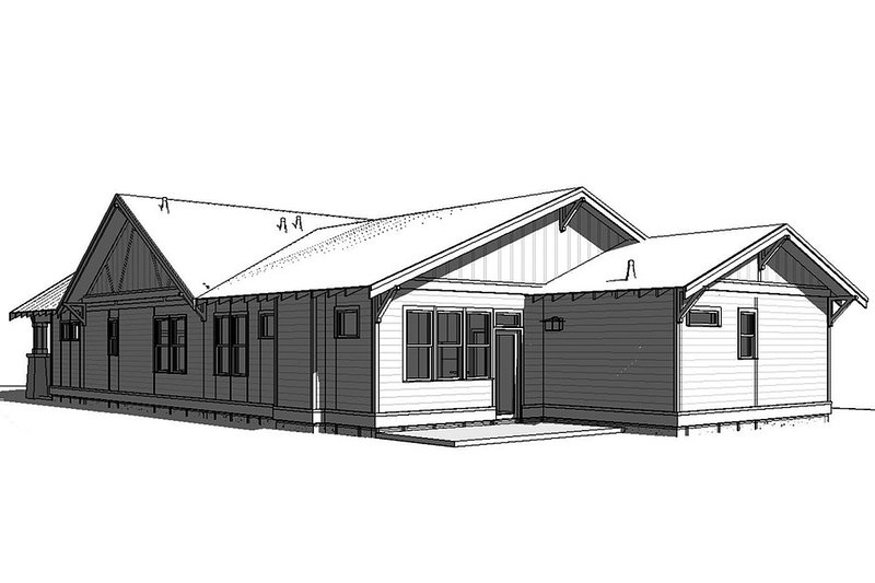 Home Plan - Exterior - Rear Elevation for Craftsman House Plan #895-93 - 3 bed, 2 bath
