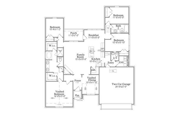 Southern Floor Plan - Main Floor Plan #69-436