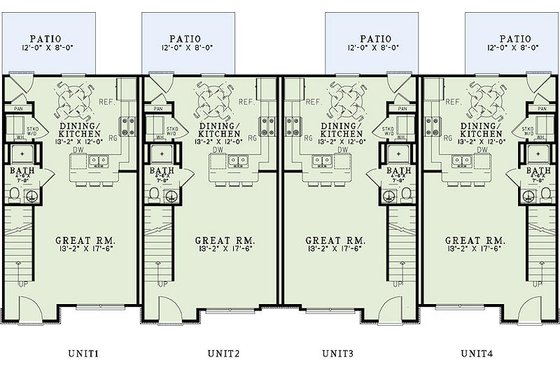 Floor Plan - Main Floor for Traditional House Plan #17-2466 - 2 bed, 2 bath