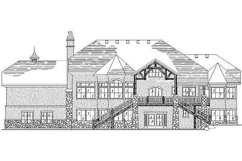 Dream House Plan - Exterior - Rear Elevation for European House Plan #5-389 - 5 bed, 5.5 bath