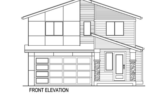 Exterior - Front Elevation 3 for Contemporary House Plan #569-63 - 5 bed, 3 bath