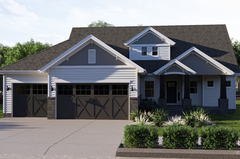 Home Plan - Exterior - Front Elevation for Craftsman House Plan #455-231 - 3 bed, 3 bath