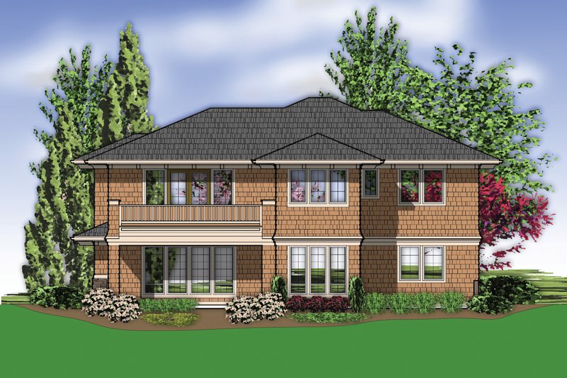 Home Plan - Exterior - Rear Elevation for Prairie House Plan #48-623 - 4 bed, 3.5 bath