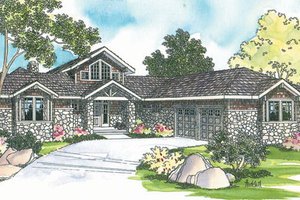 Ranch Exterior - Front Elevation Plan #124-218