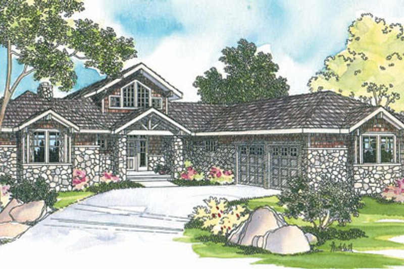 Architectural House Design - Ranch Exterior - Front Elevation Plan #124-218